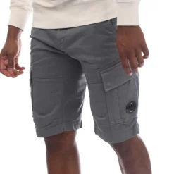 C.P. Company Stretch Sateen Cargo Shorts in Grey