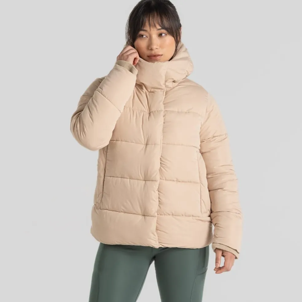 Craghoppers Orla Hooded Puffer Jacket in Beige