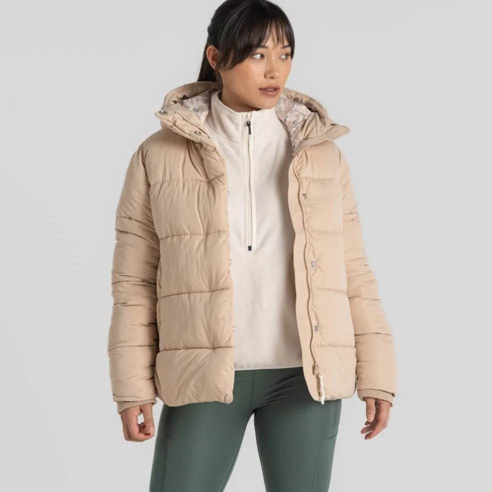 Craghoppers Orla Hooded Puffer Jacket in Beige