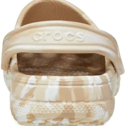 Crocs Baya Marble Print Mules in Beige