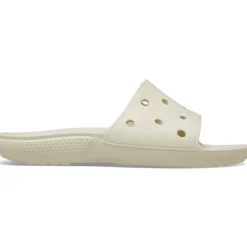 Crocs Classic Flatform Slide Sandals in Cream