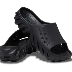 Crocs Echo Mules Slide Flats in Black