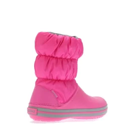 Crocs Kids Winter Puff Boots in Pink grey