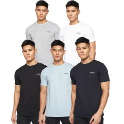 Crosshatch 7 Pack of Shivron T-Shirts in Multi colour