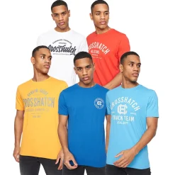 Crosshatch 5 Pack of Weymouth T-Shirts in Multi colour