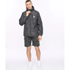 Crosshatch Janscore Allover Print Jacket in Black
