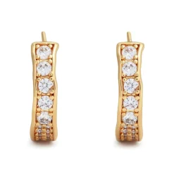 Crystal Haze Small Afrodita Hoops in Gold