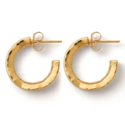 Crystal Haze Small Afrodita Hoops in Gold