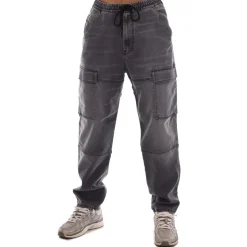 Diesel 2050 D-Krooley-Cargo Sweat Jeans in Black Grey