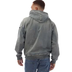 Diesel D-UM-RIB Track Denim Hoodie in Denim