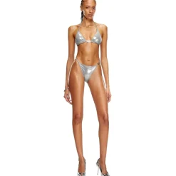 Diesel Oval D Bikini Top in Silver