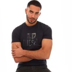 Diesel T-Diego Tone on Tone T-Shirt in Navy