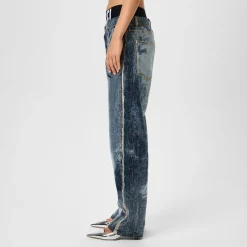 Diesel Wide Leg Relaxed Fit Jeans in Blue