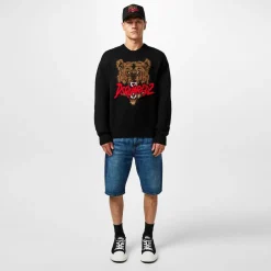 DSquared2 Bear Logo Knitted Jumper in Black