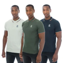 Duck and Cover 3 Pack of Melports Polo Shirts in Multi colour
