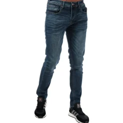 Duck and Cover Overbug Tapered-Fit Jeans in Denim
