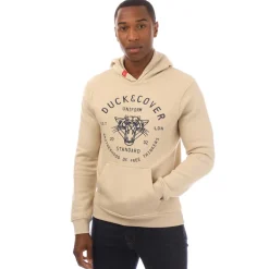 Duck and Cover Raylan Graphic Hoodie in Stone