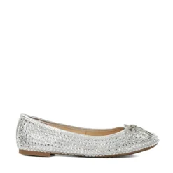 Dune London Ballet Pumps in Silver