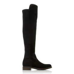 Dune London Flat Knee High Boots in Black