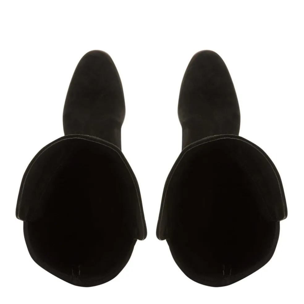 Dune London Flat Knee High Boots in Black