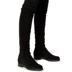 Dune London Flat Knee High Boots in Black