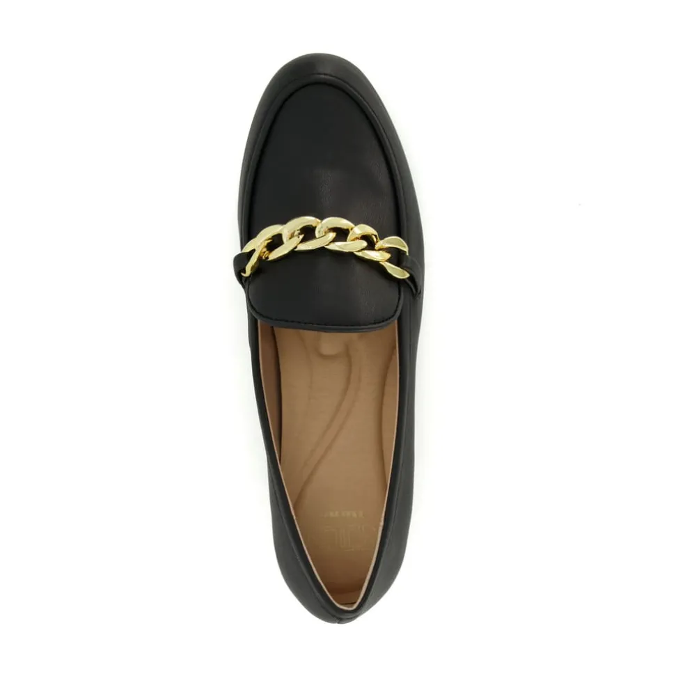 Dune London Gaiia Chain Detail Loafers in Black