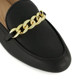 Dune London Gaiia Chain Detail Loafers in Black