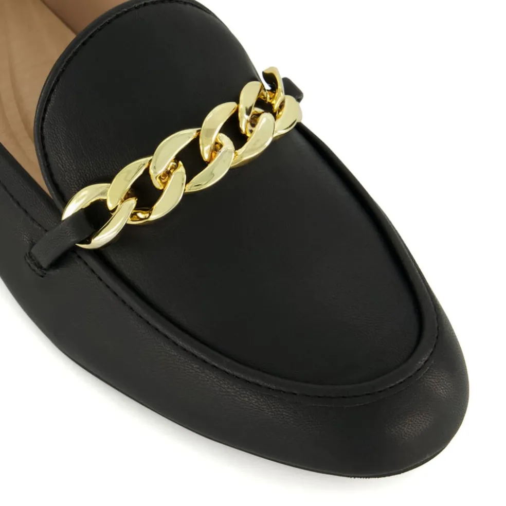 Dune London Gaiia Chain Detail Loafers in Black