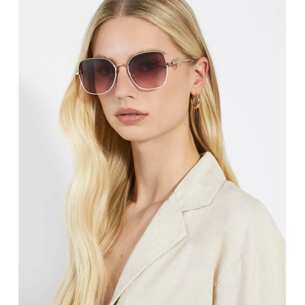 Dune London Gilded Metal Frame Sunglasses in Gold