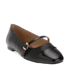Dune London Hibiski Strap Ballet Pumps in Black