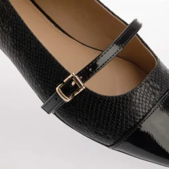 Dune London Hibiski Strap Ballet Pumps in Black