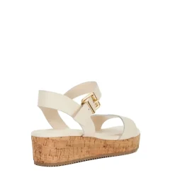 Dune London Leather Flatform Slide Sandals in Neutral