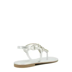 Dune London Logic Tubular Twist Sandals in Silver