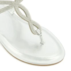 Dune London Logic Tubular Twist Sandals in Silver