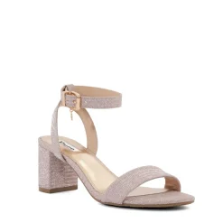 Dune London Meye Block Heel 2 Part Sandals in Rose Gold