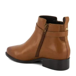 Dune London Pepi Branded Trim Leather Ankle Boots in Tan