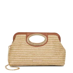 Dune London Ribbed Clutch with Detachable Strap in Neutral