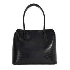 Dune London Snake Skin Textured Tote with Detachable Strap in Black