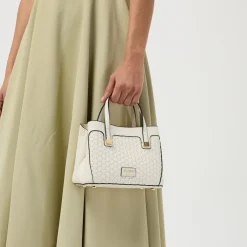 Dune London Textured Top Handle Handbag with Detachable Strap in Neutral