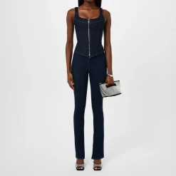 EB Denim Split Hem Jeggings in Blue