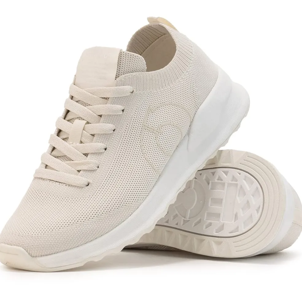 Ecoalf Conde Low Top Flat Heel Sneakers in Cream