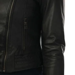 Elle Womens Armin Leather Jacket in Black