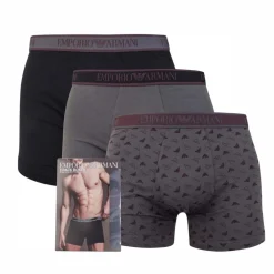 Emporio Armani 3 Pack of Core Logo Boxers in Various