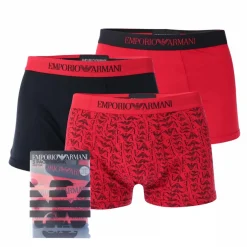 Emporio Armani 3 Pack of Pure Cotton Trunks in Various