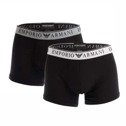 Emporio Armani 2 Pack of Trunks in Black