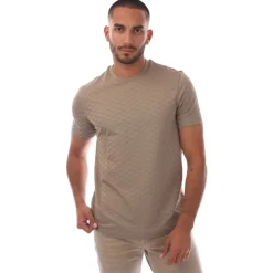 Emporio Armani Allover Jacquard Eagle T-Shirt in Brown