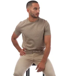 Emporio Armani Allover Jacquard Eagle T-Shirt in Brown