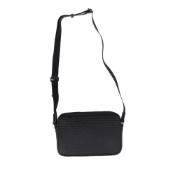Emporio Armani Allover Lettering Shoulder Bag in Black