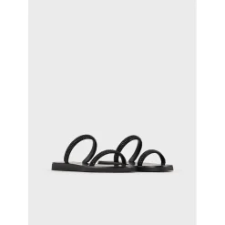 Emporio Armani EA7 2 Strap Sandals in Black