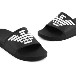 Emporio Armani EA7 Eagle Slides in Black